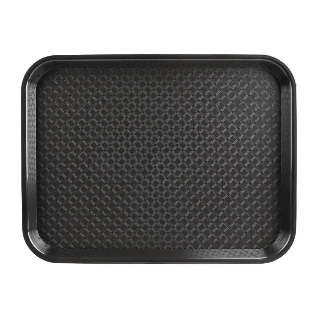 Olympia Kristallon Plastic Black Large Fast Food Tray 450mm - Serving Tray for Restaurants, Hotel, Catering P507