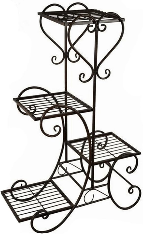 NEW 4 TIER Metal Shelves Flower Pot Plant Stand Display Indoor Outdoor Garden Patio