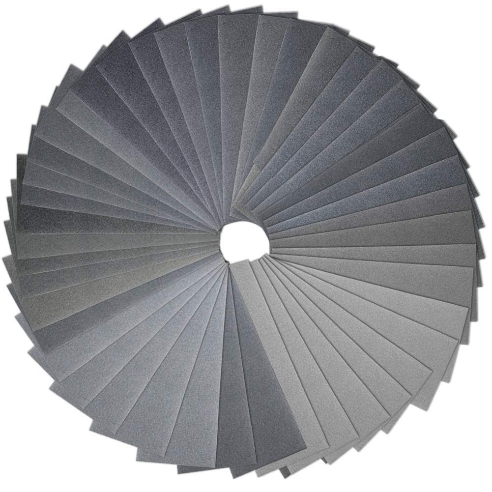 Anezus 90Pieces Sandpaper Assortment 400 to 3000 5000 7000 Grit Wet Dry Fine Sand Paper Assortment for Automotive Sanding Car Painting Wood Furniture Finishing