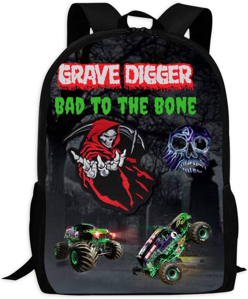 YRBZ GRA-VE DIG-GER Truck 3D Pattern School Bags Cool Backpacks for Youth