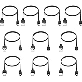 Smays Mini USB Cable 3ft 10-Pack Bulk, Mini-B Charger Cord Black