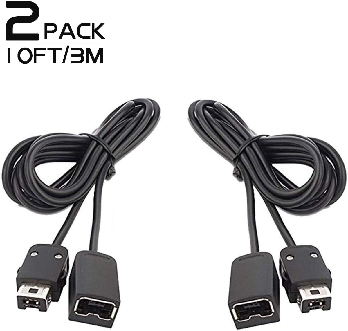 NES Classic Controller Extension Cable 3M/10ft (2-Pack), SNES Extension Power Cord for Super Nintendo SNES Classic Edition Controller(2017) and Mini NES Classic Edition(2016)-Standard Style
