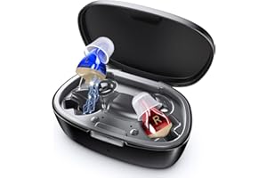 MEIMOUSE Hearing Aids for Seniors, Hearing Aid Rechargeable for Hearing Loss, Personal Hearing Amplifier with Volume Control and Portable Magnetic Charging Case, Noise Canceling Hearing Aids (skin)