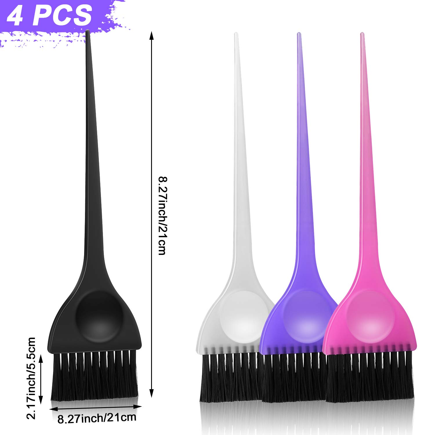 10 Pieces Hair Dye Tool Set, Include 4 Pieces Hair Dye Brush Hair Color Brush Bleach Dye Brush and 6 Pieces Hair Sectioning Clips Salon Clips for Salon Use and Home DIY Dyeing Styling : Beauty