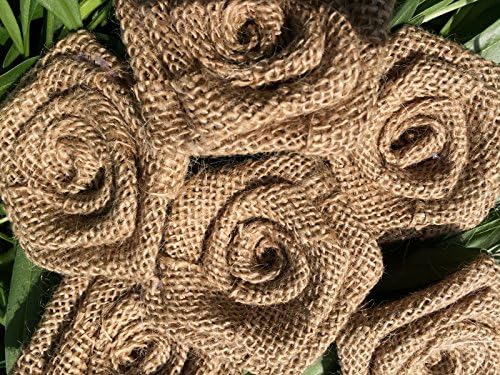 30pcs Handmade Burlap Roses Flowers DIY Scrapbooking Findings Bridal Boutique Craft Shabby Chic Christmas Decoration (No Lace)