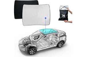 Nestour for Tesla Model Y Sunshade, Foldable Sunroof Window Shade Accessories Fit for Tesla Model Y 2020-2023, with UV/Heat Insulation Film