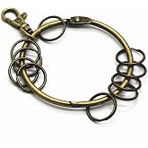 WEICHUAN Metal Antique Bronze Keychain/Key Holder - Large Circular Ring with 10 Small Rings (Pack of 1)