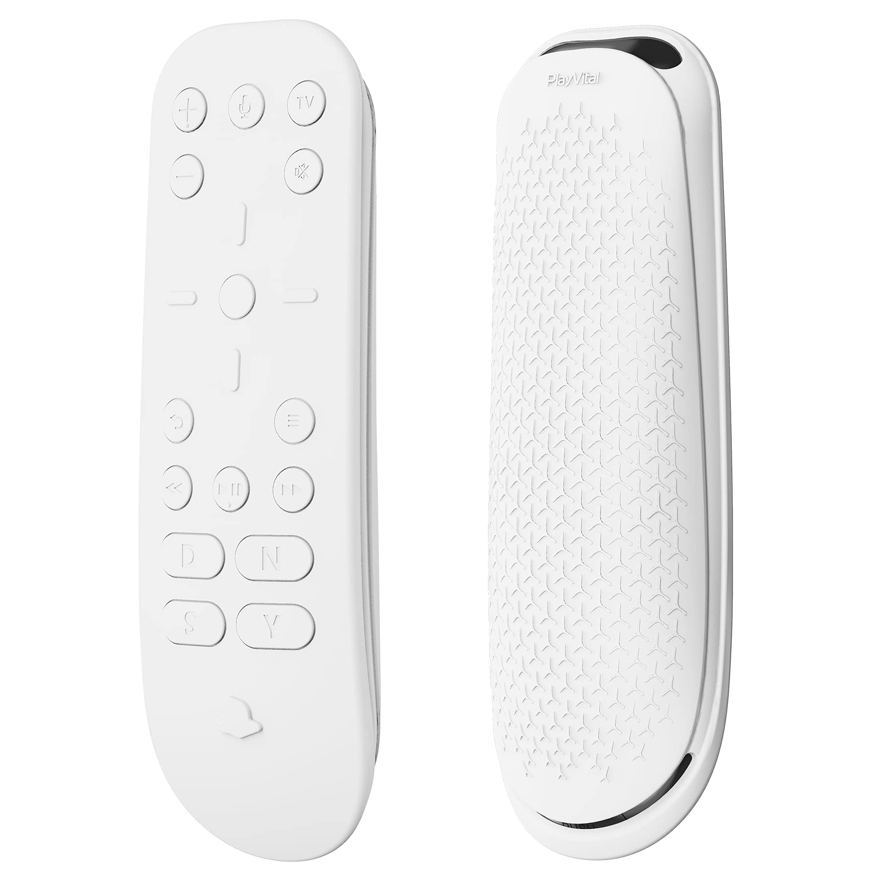 PlayVital PS5 Media Remote Controller Compatible Silicone Case, Dedicated Protective Cover for PS5 Media Remote Control, Overall Protective Case [White]