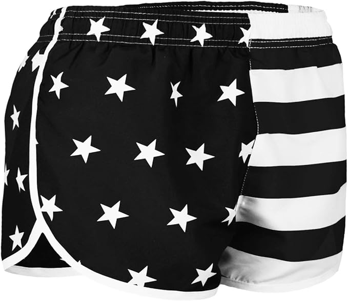 VBRANDED Women's American Flag Side Split Running Shorts X