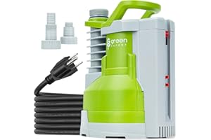 G GREEN EXPERT Green Expert 1/2 HP Submersible Sump Pump 3000GPH High Flow with Built-in Float Switch, Portable Drain System with 25-foot Long Power Cord for Easy Installation Automatic/Manual Switchable