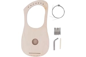 Lyre Harp 7 String DIY Kit, Make Your Own Bass Wood Lyre Harp with Tuning Wrench Saddle Bridge Pins