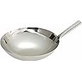 Winco Stainless Steel Wok with Riveted Joint Handle, 16-Inch