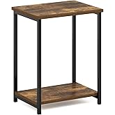 Furinno Simplistic Metal Frame End Table, 1-Pack, Amber Pine