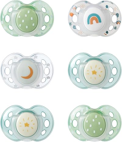 Tommee Tippee Nighttime Soothers 18-36m 6 Pack Glow in the Dark BPA Free