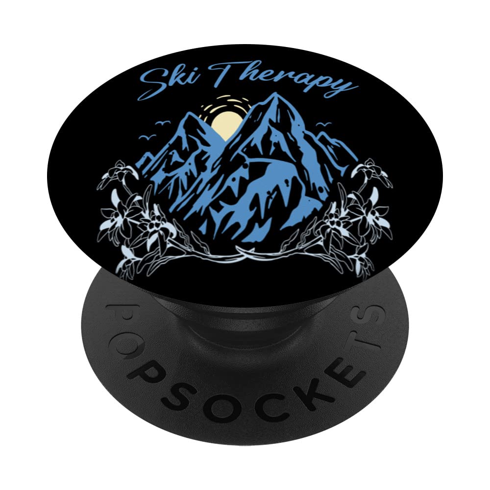 Ski Therapy Switzerland Edelweiss Alps Souvenir Hike Swiss PopSockets Swappable PopGrip