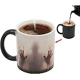 Color Changing Zombie Ceramic Mug (11oz) - Thermal Horror Coffee Cup with Spooky Halloween Design, Novelty Gifts for Halloween, Christmas, Birthday for Men, Women, Mom, Dad & Friends (Style1)