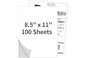 8.5" x 11" Labels, 100 Sheets Full Page Labels, Self Adhesive Shipping Address Labels Full Sheet Label Stickers Paper