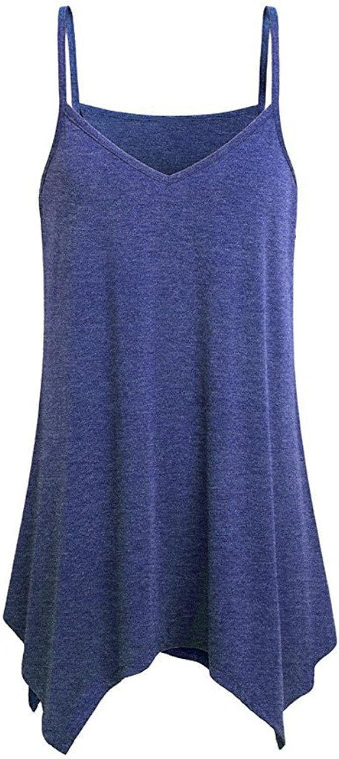 MEIbax Camiseta sin mangas mujer /Cuello V Irregular/Tirantes ...