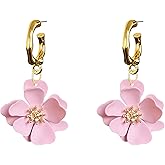 YUNXI Boho Flower Stud Earrings for Women Floral Flower Earrings with Gold Bud Design Minimalist Jewelry