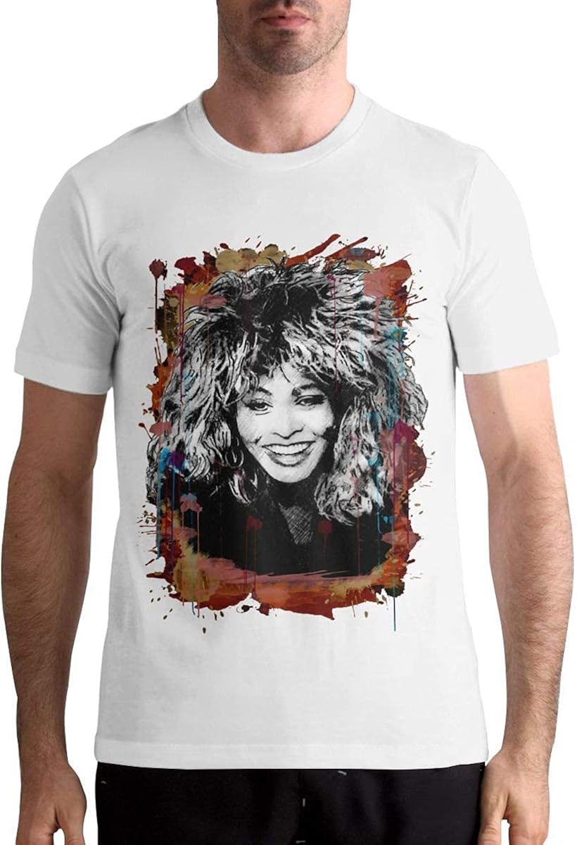 Tina Turner Men Shirt Cotton Graphic Print TShirt Short Sleeve T Shirt