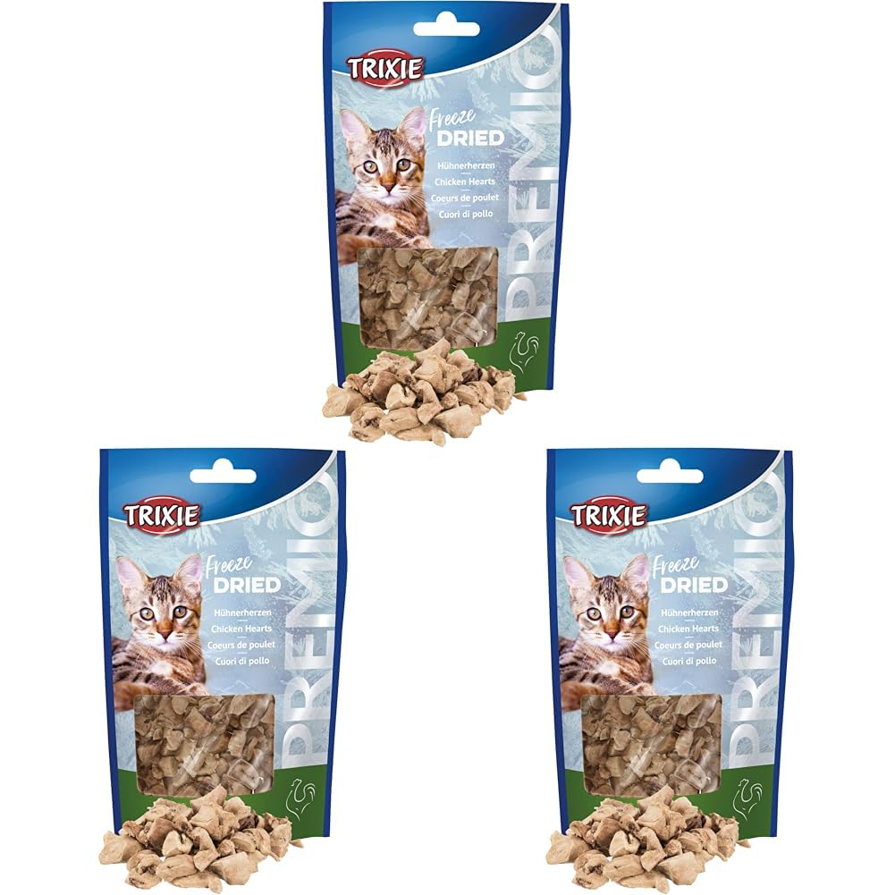 TRIXIE PREMIO snack for cats Freeze Dried chicken hearts, 25 g - 42756 (Pack of 3)