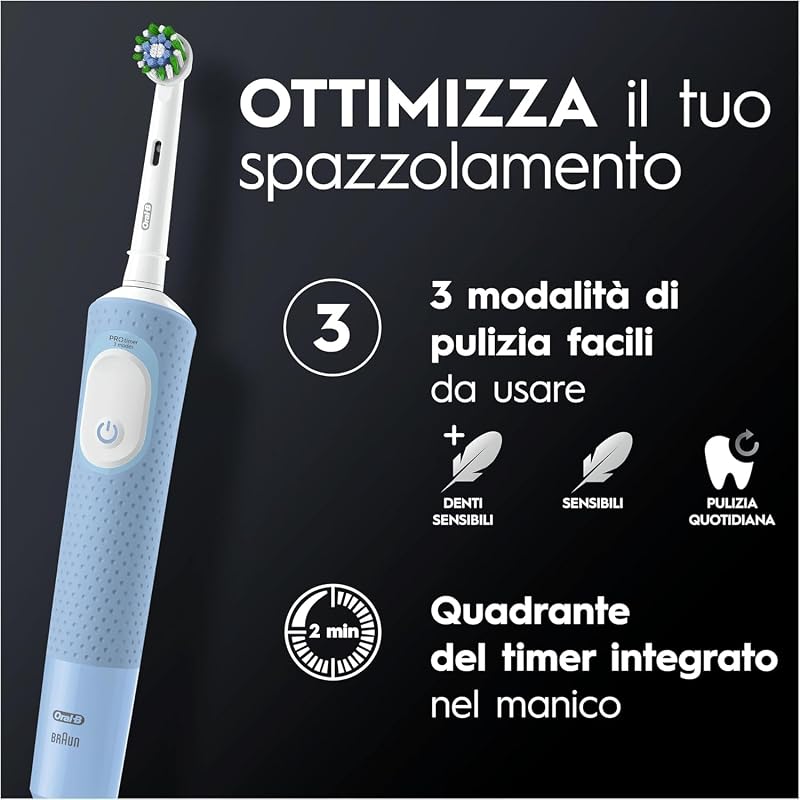 Pro Vitality Spazzolino Elettrico Blu, con 1 Testina, Progettato da Braun