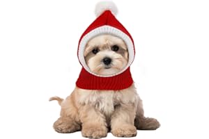 PEUTIER Santa Dog & Cat Hat - Warm Winter Ear Warmer Headband Protector Costume for Pets (S)