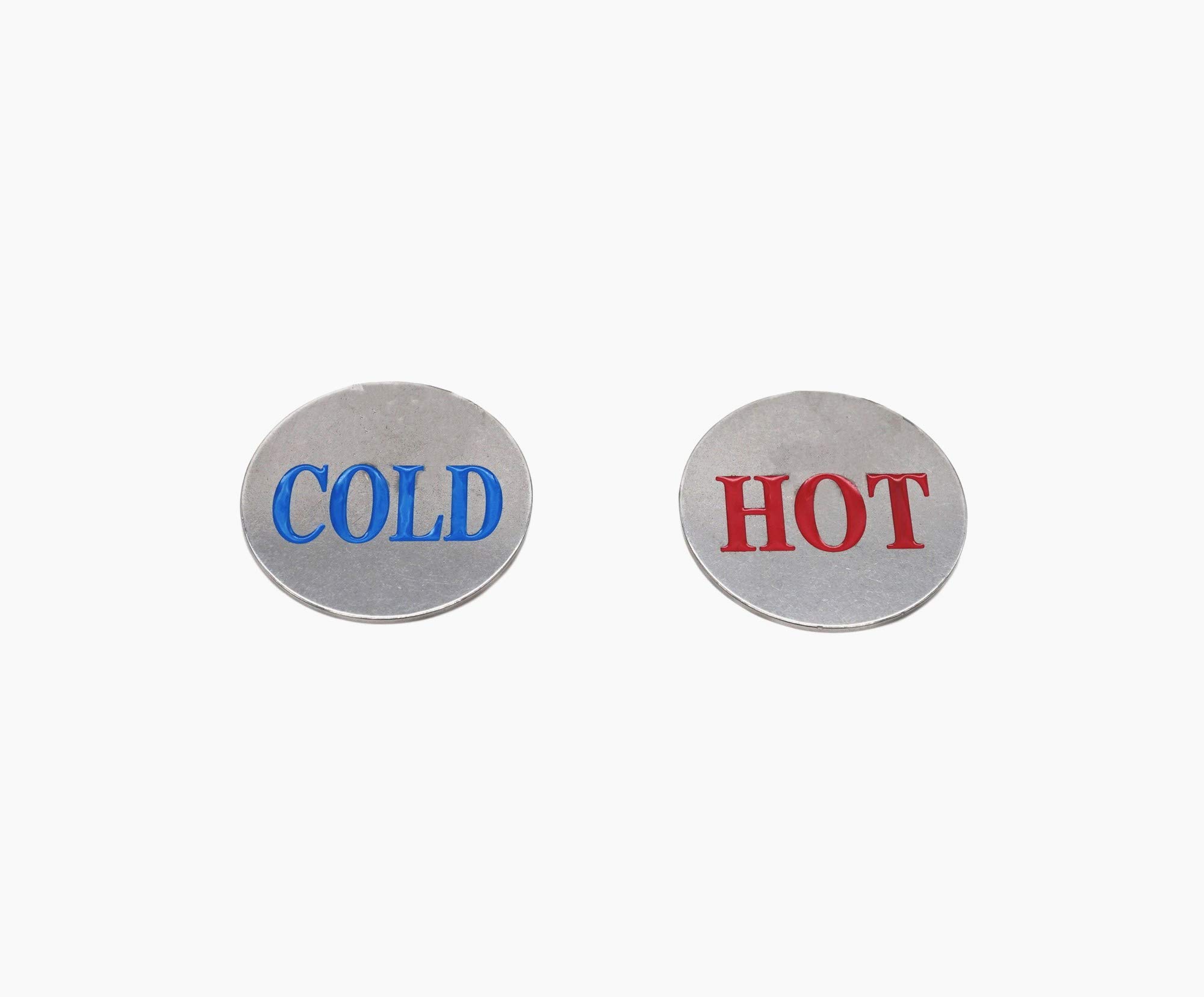 NanTun Stainless Steel Self Stick Hot and Cold Water Labels - 1 Pair