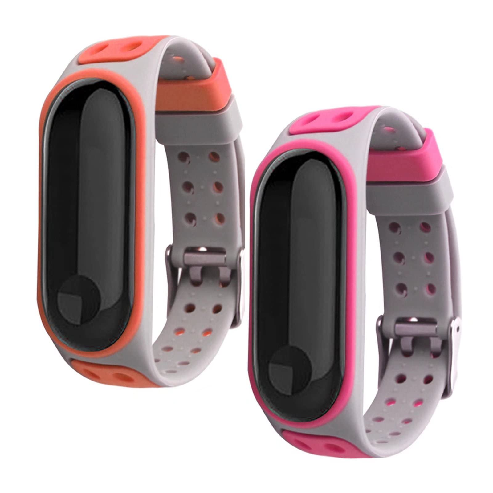 nuosiweilang 2 Pieces Straps Compatible with Xiaomi Mi Band 5/Mi Band 6/Mi Band 7,Silicone Colorful Replacement Strap Bracelet Wristband Accessory for Xiaomi Miband 7/Miband 6/Miband 5