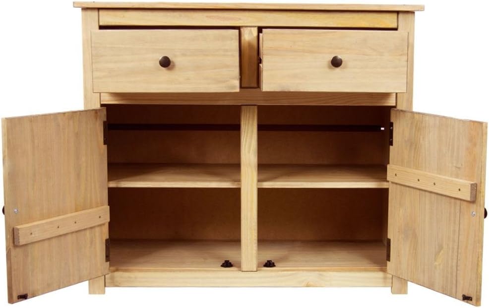 Vida Designs Panama Sideboard 2 Door 2 Drawer Solid Pine Living Room Home Furniture, Natural Pine - Image 4