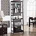 Topeakmart 5 Tier Wood Leaning Ladder Shelf Bookcase/Bookshelf in Espresso Finish