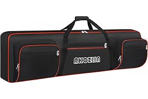 AKOZLIN Slim 88 Key Keyboard Case Electric Piano Keyboard Bag Portable Keyboard Gig Bag 600D Oxford Cloth with Adjustable Str
