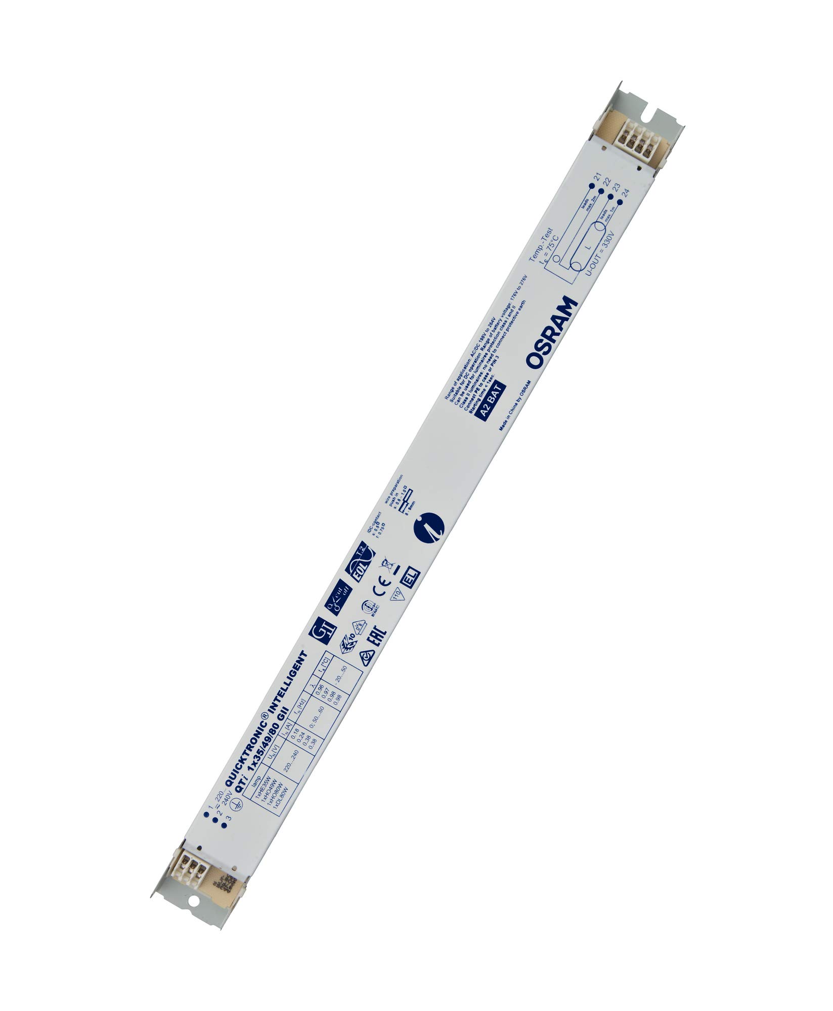 OSRAM Electronic Control Gears (ECG), QUICKTRONIC Intelligent, ECG LL/KLL Non-DIM, QTI 1X35/49/80/220-240GII