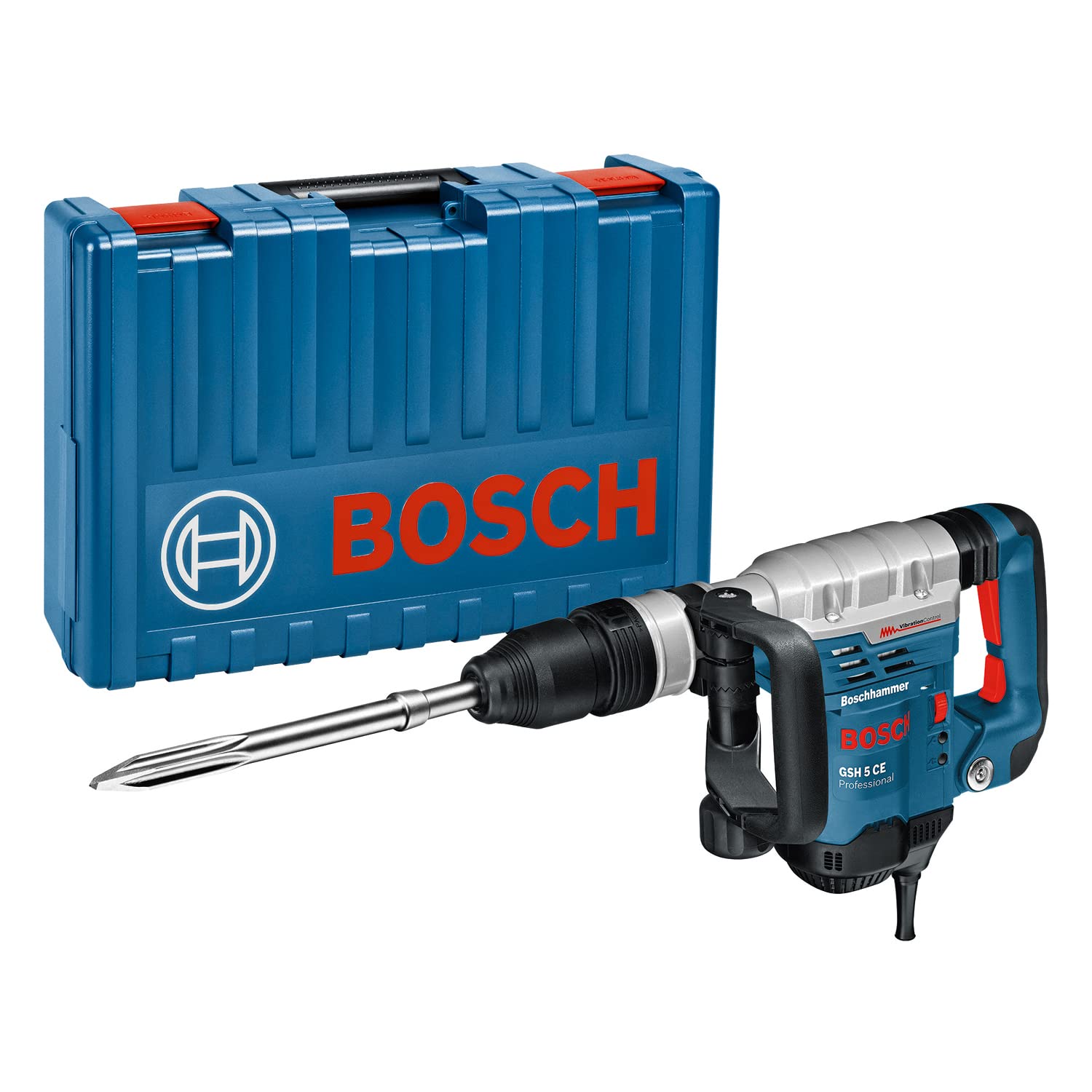 Bosch Professional Marteau-Piqueur Gsh 5 Ce (avec Sds Max, 1 150 W, Burin Pointu De 400 Mm, Force De Frappe De 8,3 J, Dans Coffret)