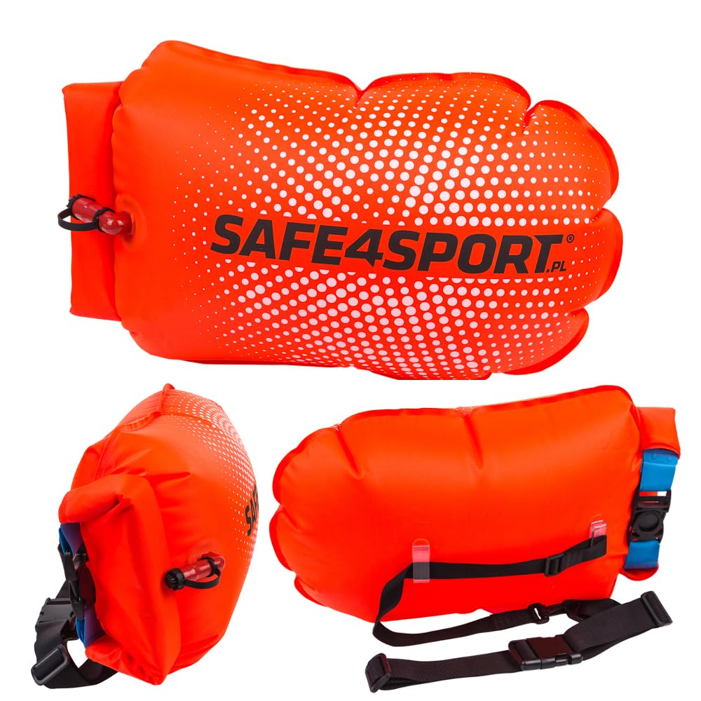 SAFE4SPORT PerfectSwimmer+ - Inflatable Swimming Buoy - Safety Buoy with a Bag for Things