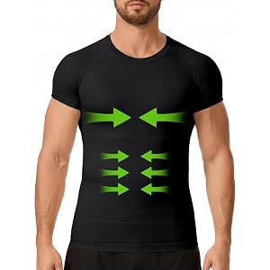 DEHORU Mens Shapewear Tank Top Compression Shirt Slimming Body Shaper | Gynecomastia Tummy Control Undershirts, Back Support,