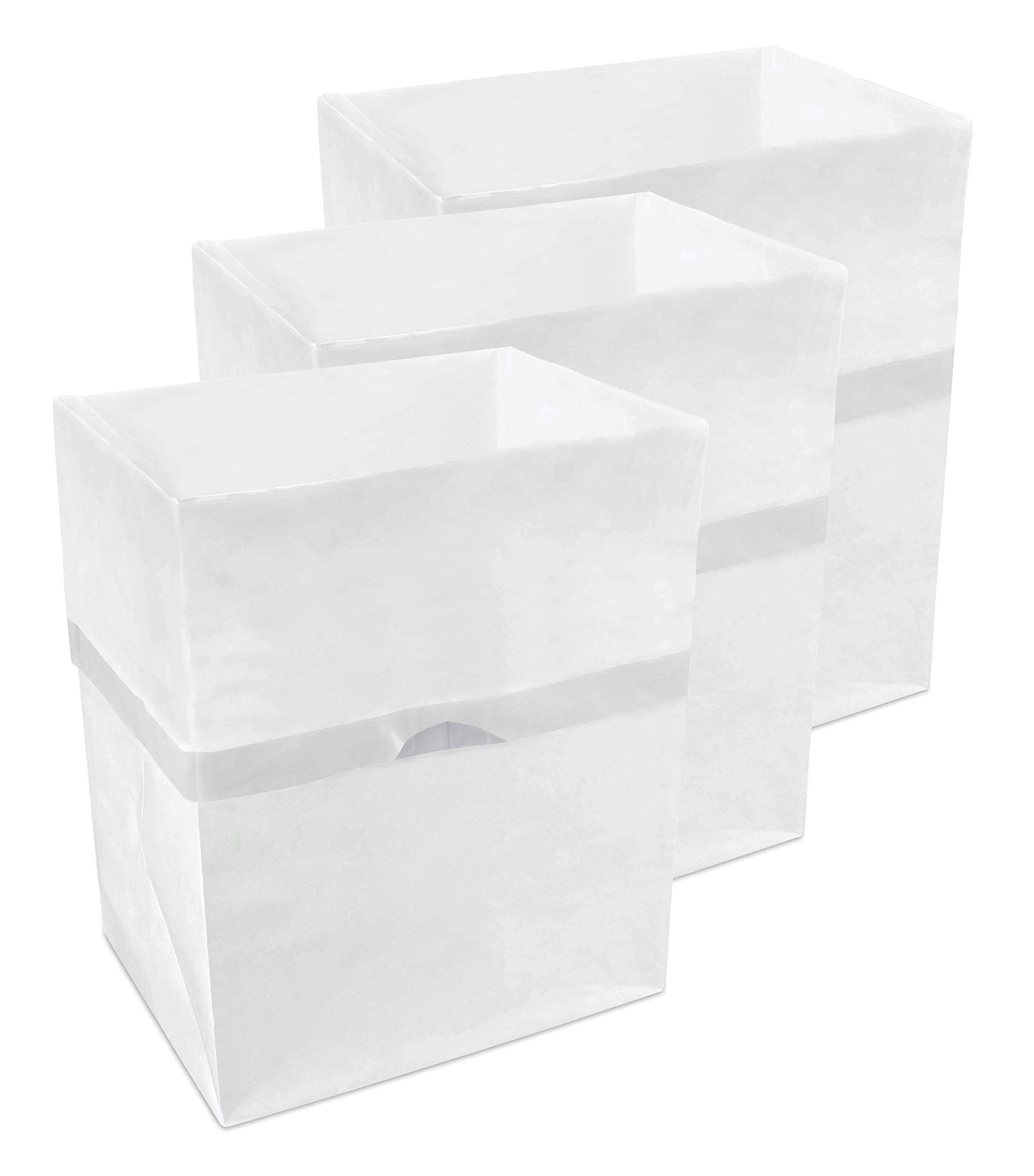 Photo 1 of Clean Cubes 4 Gallon Disposable Pop-Up Trash Cans (3-Pack) with Fitted Bags – Foldable Garbage & Recycling Bins for Parties, Events & Kitchen (White, 12" H x 10" W x 8" D)