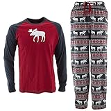 Lazy One Men's Pajamas Moose Fair Isle