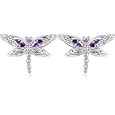 Sterling Silver Dragonfly Earrings for Women: Celtic Infinity Dangle Earrings Christmas Jewelry Gifts