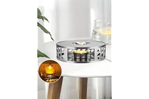 1pc Stainless Steel Teapot Warmer, Metal Teapot Heater with Tealight Holder Stainless Steel Candle Base Coffee Tea Warmer for