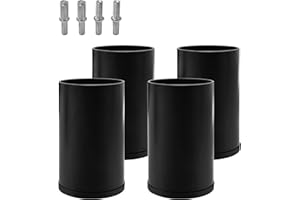 Skuehod 4 Inch Metal Legs Replacement for Adjustable Bed Frame Support, Short Metal Furniture Feet Non-Adjustable Height