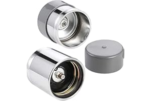 SDTC Tech Trailer Wheel Bearing Protector Sets 1.98 Inch Stainless Steel Bearing Protectors with Bearing Dust Cover Caps for Trailer Boat (Grey and Chromed, 1 Pair)