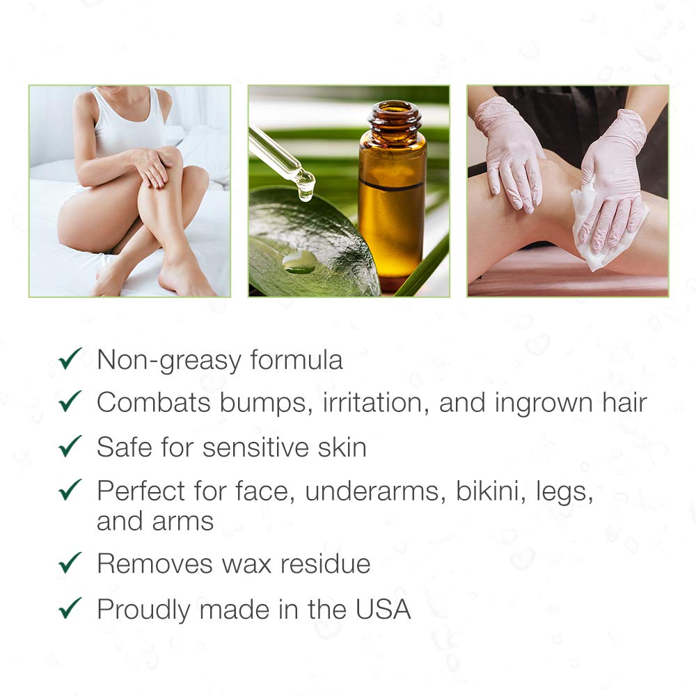 Clean + Easy Azulene Oil – Post Waxing Treatment for Sensitive Skin, Soothes Irritation & Removes Wax Residue After Hair Removal, After Wax Care, 2 oz