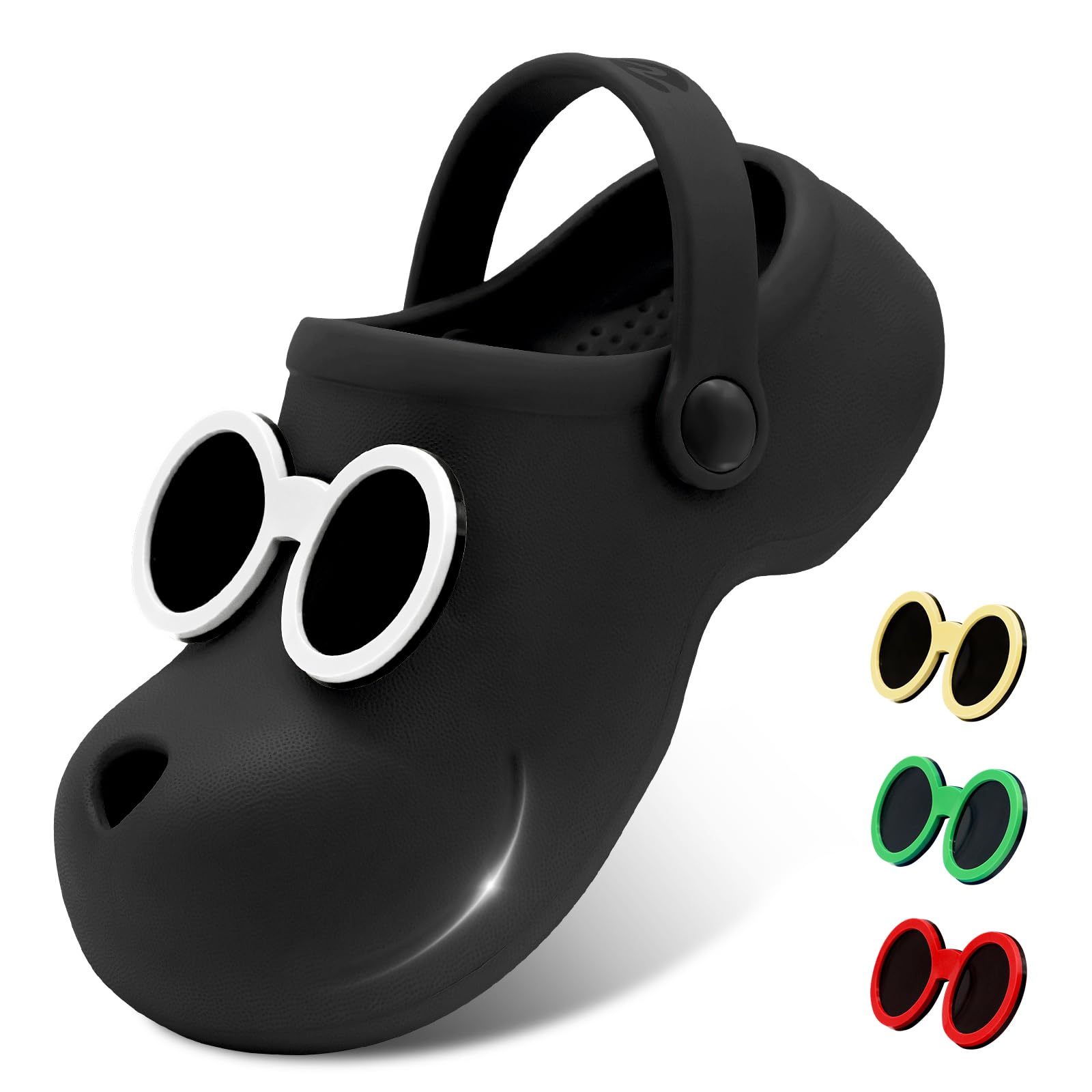 Photo 1 of Kid's Girls Boys Clogs Slip on Garden Water Shoes Classic Slides Sandals with Arch Support Incredibly Light and Easy to Wear Stylish Cartoon Shower Beach Pool Slippers for Children Black