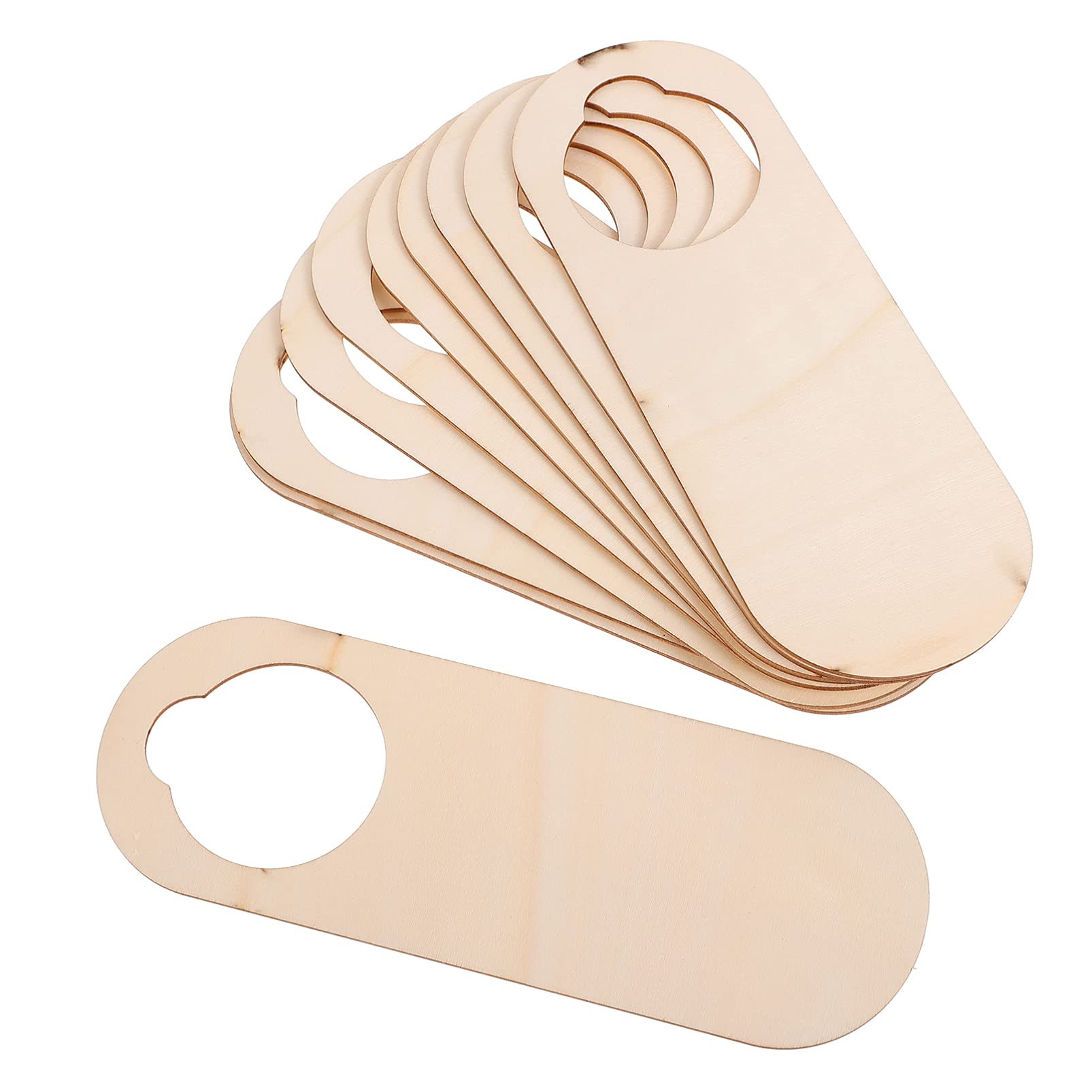 Artibetter Unfinished Wooden Door Knob Hangers: 10Pcs Blank Wood Doorknob Signs Wooden Tag Door Hanger for DIY Craft, Home Hotel Office Decoration