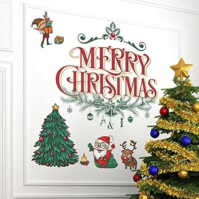 Merry Christmas Background Wall Decoration Removable Wall Stickers