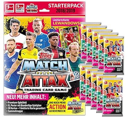 Topps Match Attax 2018/19 - 1 Starter + 10 Booster - Deutsch