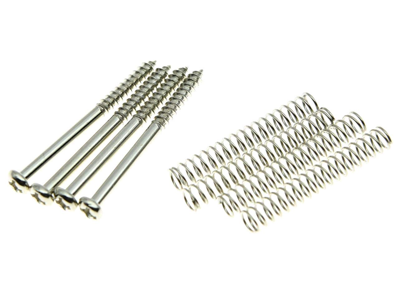 4x Nickel Bass Pickup Mounting Screws Springs for P Bass Jazz Bass or P90 Pickups