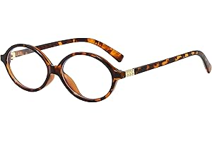 Teumire Retro Oval Glasses for Men Women 90s Style Blue Light Blocker Fake Nerd Eyeglasses