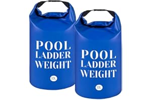 2 Pcs Universal Swimming Pool Ladder Weights- 500D PVC Waterproof Pool Step Weight Sand Bags- 10L Collapsible Water Container
